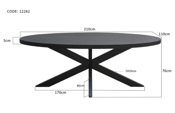 Eettafel Kala Oval Spider