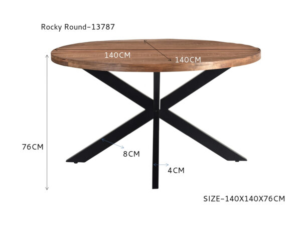 Eettafel Rocky Round Spider