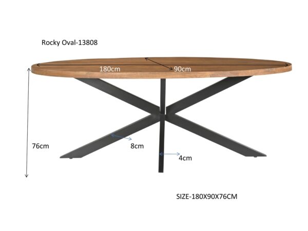 Eettafel Rocky Oval