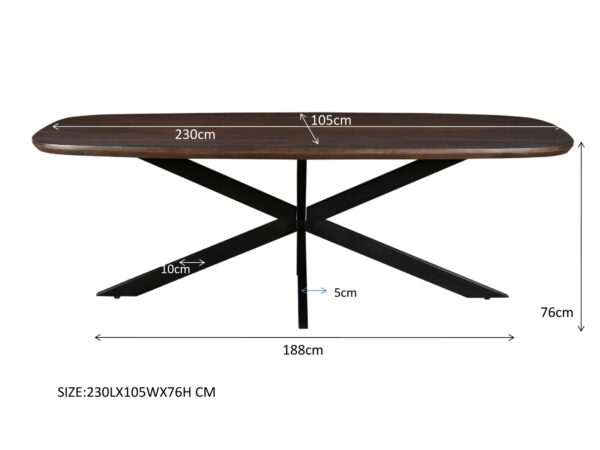 Eettafel Jesper Danish Oval Brown
