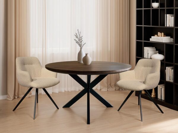 31031_4_recht.jpg Eettafel Jesper Round Brown