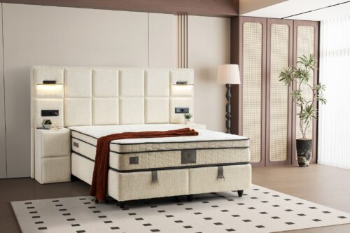 Boxspring Vanessa Crème wit