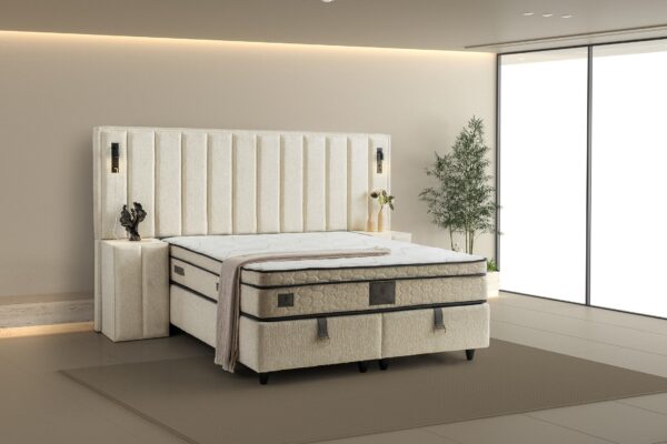 Boxspring Pella Crème wit