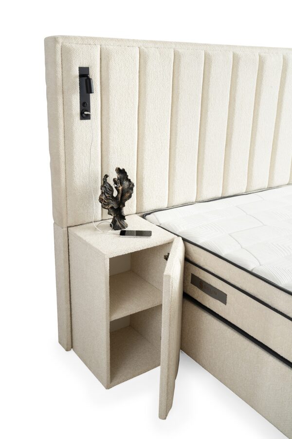 Boxspring Pella Crème wit