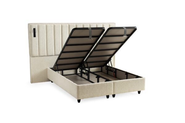 Boxspring Pella Crème wit