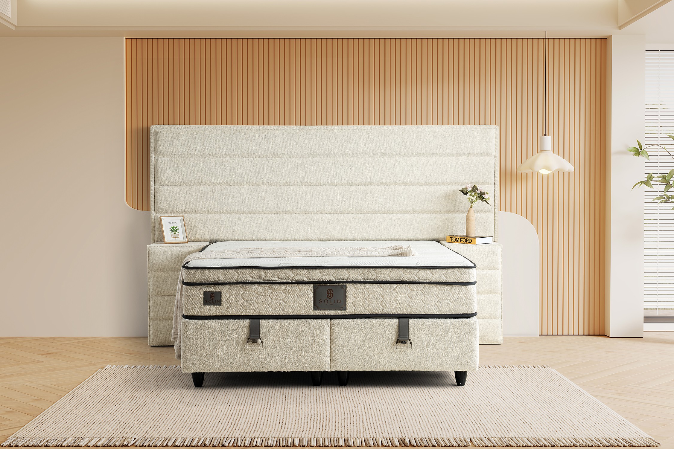 Boxspring Calista Crème wit