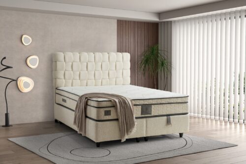 Boxspring Hasir Crème wit