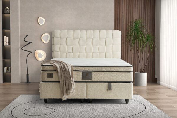 Boxspring Hasir Crème wit