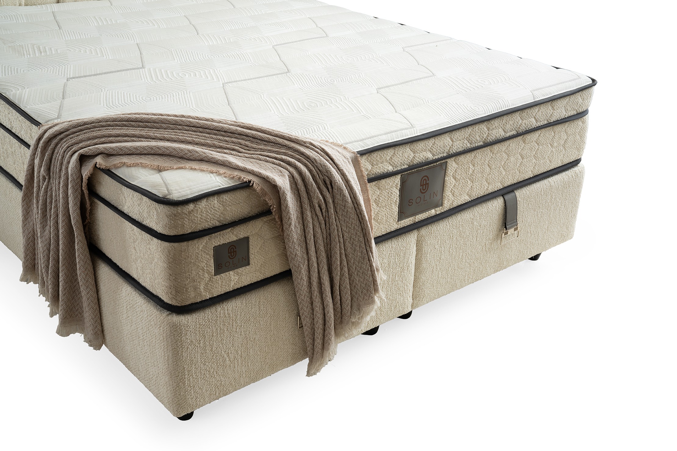 Boxspring Hasir Crème wit