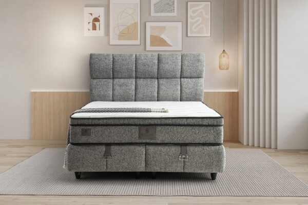 Boxspring Pufy Grijs