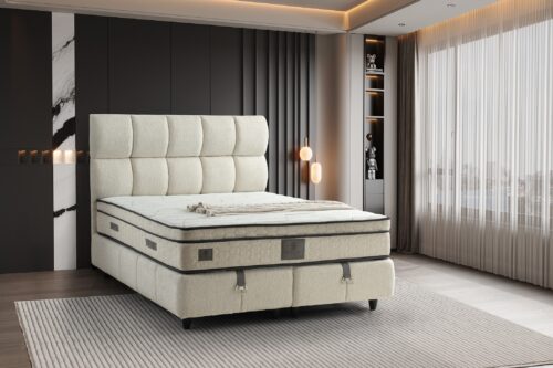 Boxspring Puffy Crème wit