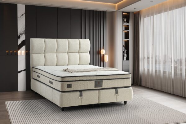 Boxspring Puffy Crème wit