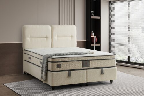 Boxspring Derin Crème wit