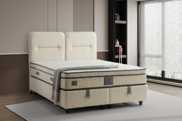 Boxspring Derin Crème wit