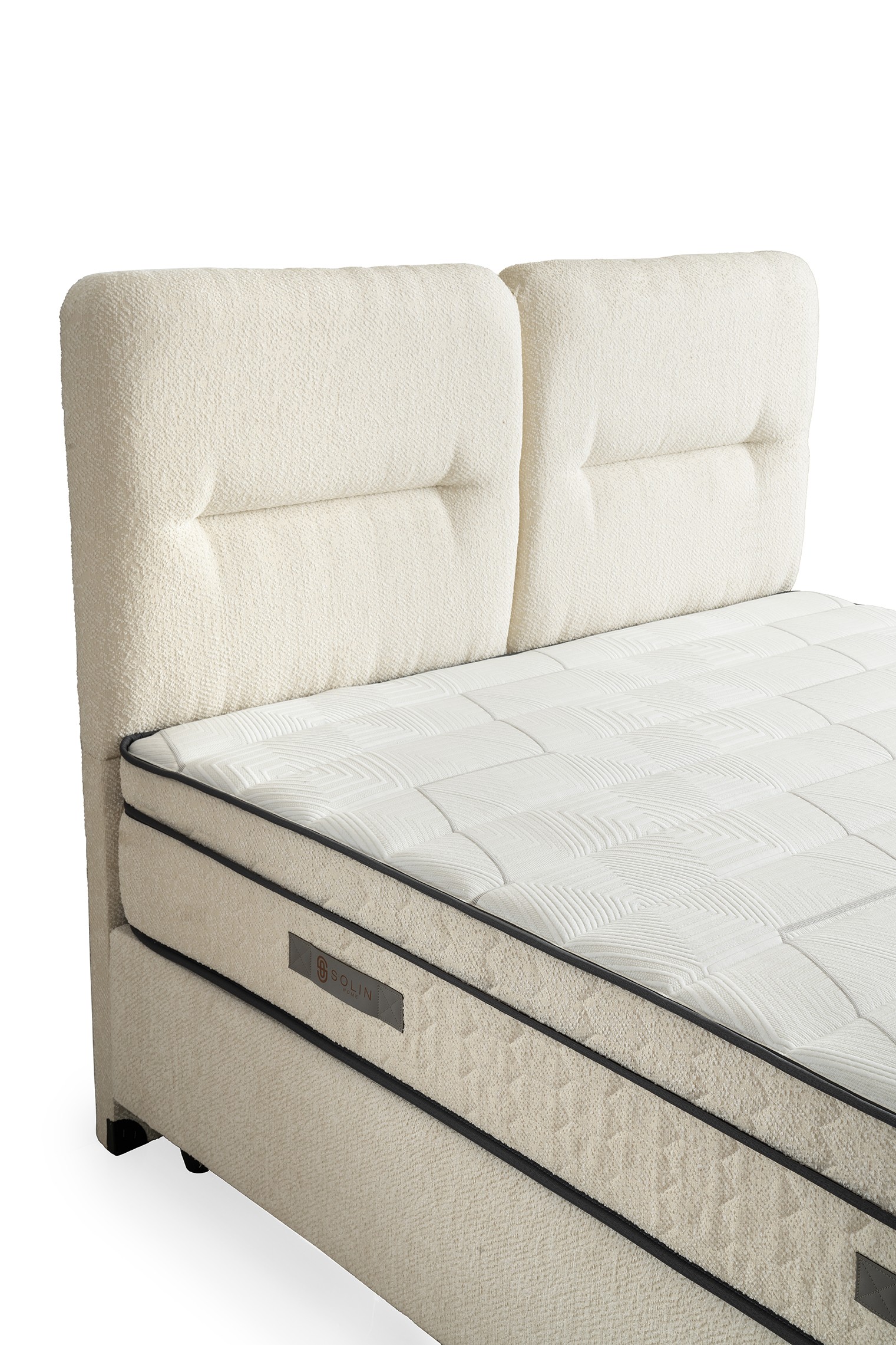Boxspring Derin Crème wit