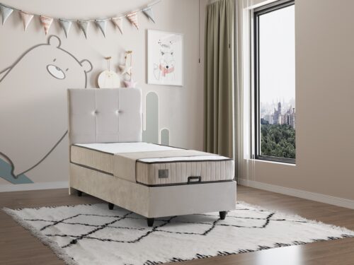 Eenpersoonsbed Larissa Crème wit